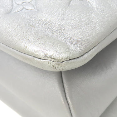 ルイヴィトン LOUIS VUITTON クッサンPM M21769 シルバー レザー ラムレザー ショルダーバッグ ゴールド金具 チェーンショルダー