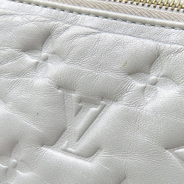 ルイヴィトン LOUIS VUITTON クッサンPM M21769 シルバー レザー ラムレザー ショルダーバッグ ゴールド金具 チェーンショルダー