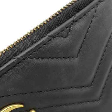 グッチ GUCCI GGマーモント 453878 ブラック レザー ショルダーバッグ ゴールド金具 黒 ポシェット