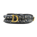 クリスチャン・ディオール Christian Dior サドルバッグ スモール M0457CTZQ_M928 ネイビー キャンバス オブリークジャカード ショルダーバッグ マットゴールド金具 ストラップ付き