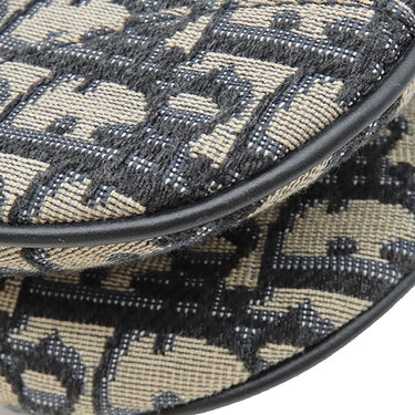 クリスチャン・ディオール Christian Dior サドルバッグ スモール M0457CTZQ_M928 ネイビー キャンバス オブリークジャカード ショルダーバッグ マットゴールド金具 ストラップ付き