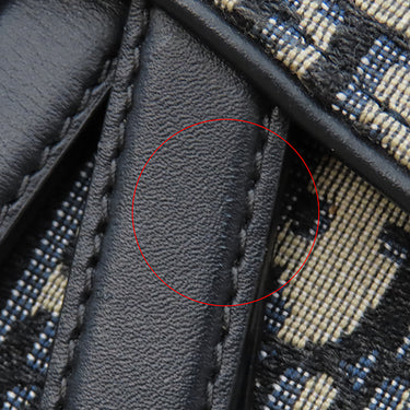 クリスチャン・ディオール Christian Dior サドルバッグ スモール M0457CTZQ_M928 ネイビー キャンバス オブリークジャカード ショルダーバッグ マットゴールド金具 ストラップ付き