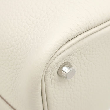 エルメス HERMES ピコタンロック 18 PM べトン トリヨンクレマンス ハンドバッグ シルバー金具 オフホワイト 2024年製