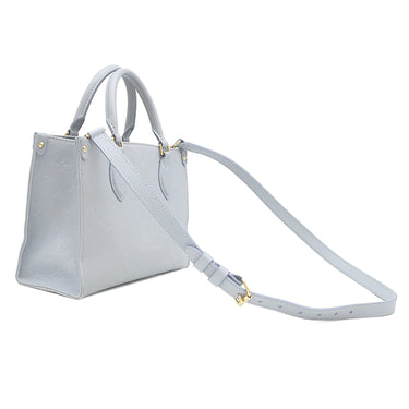 ルイヴィトン LOUIS VUITTON オンザゴー PM M46840 ライトブルー モノグラムアンプラント 2WAYバッグ ゴールド金具