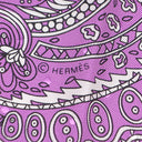 エルメス Hermes カレ55 シクラメン×ホワイト×ブラック シルク スカーフ 【Le Jardin de la Maharani /マハラニの庭】