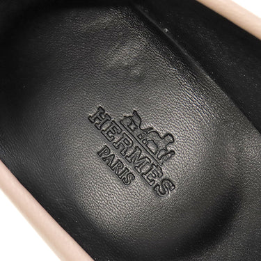 エルメス HERMES ロワイヤル ローファー H241072Z ローズポーセリン×ホワイト ゴートスキン カーフ #35 ローファー シルバー金具 フリンジ H金具 モカシン