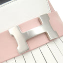 エルメス HERMES ロワイヤル ローファー H241072Z ローズポーセリン×ホワイト ゴートスキン カーフ #35 ローファー シルバー金具 フリンジ H金具 モカシン