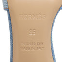 エルメス HERMES オアジス H211250Z ブルー デニム #35 サンダル 新品未使用 H型 ヒールサンダル