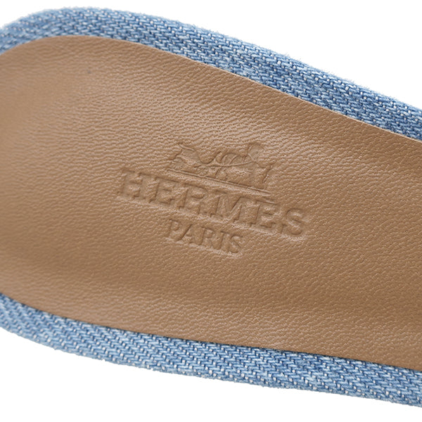 エルメス HERMES オアジス H211250Z ブルー デニム #35 サンダル 新品
