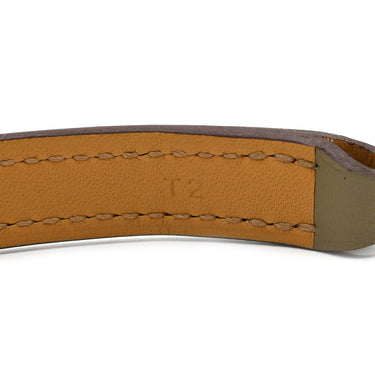 エルメス HERMES リヴァル ドゥブルトゥール エトゥープ レザー GP T2 ブレスレット ローズゴールド金具 ピンクゴールド 二重 二連 スタッズ