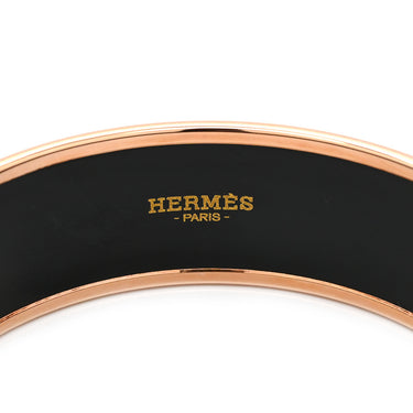 エルメス HERMES エマイユ GM ファニーアイスクリーム ホワイト×マルチカラー GP 七宝焼き バングル ローズゴールド金具 PG金具 シェーヌダンクル柄