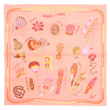 エルメス HERMES カレ70 H984109S ローズナークル×コライユ×イエロー シルク スカーフ 新品 未使用 【FUNNY ICE CREAM/ファニーアイスクリーム】