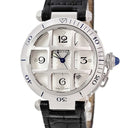腕時計 カルティエ Cartier パシャ 38 プロンジャー コンベックス グリッド W3105955 自動巻き メンズ OH済 逆回転防止ベゼル
