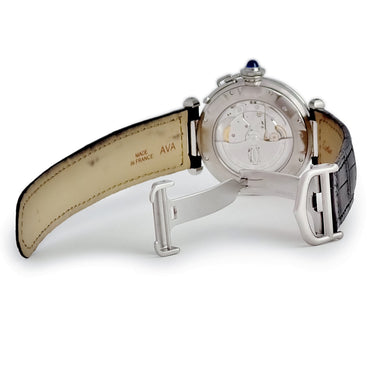 腕時計 カルティエ Cartier パシャ 38 プロンジャー コンベックス グリッド W3105955 自動巻き メンズ OH済 逆回転防止ベゼル