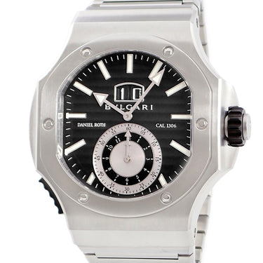 腕時計 ブルガリ BVLGARI ダニエルロート クロノスプリント BRE56SCHS 自動巻き メンズ OH済 ブラック ビッグデイト オーバル