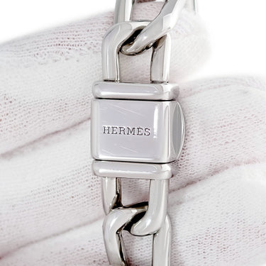 腕時計 エルメス HERMES ナンタケット NA2.110 クオーツ レディース シルバー アラビア 角型 チェーンブレス