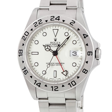 腕時計 ロレックス ROLEX エクスプローラー II 16570 S番 自動巻き メンズ メーカーOH済 S番 アイボリー GMT ベンツ針 ヴィンテージ