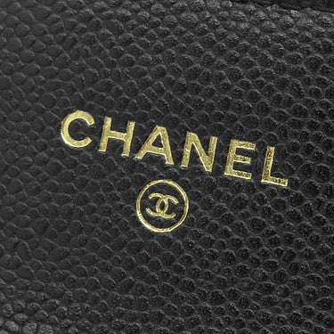 シャネル Chanel ミニ チェーンクラッチ AP0238 ブラック キャビアスキン チェーンウォレット ゴールド金具 黒 ココマーク