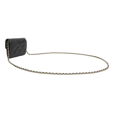 シャネル Chanel ミニ チェーンクラッチ AP0238 ブラック キャビアスキン チェーンウォレット ゴールド金具 黒 ココマーク