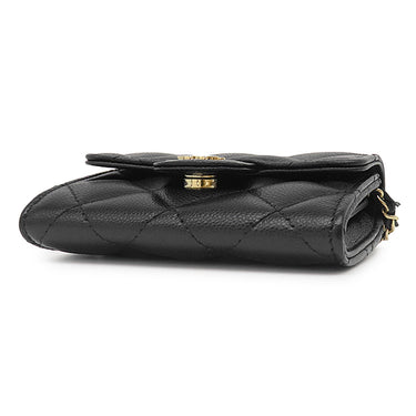 シャネル Chanel ミニ チェーンクラッチ AP0238 ブラック キャビアスキン チェーンウォレット ゴールド金具 黒 ココマーク