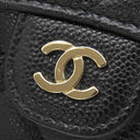 シャネル Chanel ミニ チェーンクラッチ AP0238 ブラック キャビアスキン チェーンウォレット ゴールド金具 黒 ココマーク