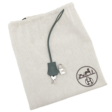 エルメス HERMES バーキン30 ヴェールアマンド ヴォーエプソン ハンドバッグ シルバー金具 緑 グレー