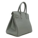 エルメス HERMES バーキン30 ヴェールアマンド ヴォーエプソン ハンドバッグ シルバー金具 緑 グレー
