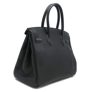 エルメス HERMES バーキン30 ブラック トゴ ハンドバッグ シルバー金具 黒