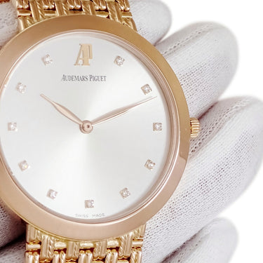 腕時計 オーデマピゲ AUDEMARS PIGUET クラシック 15149OR.OO.1219OR.01 手巻き メンズ K18RG無垢 純正ダイヤ シルバー サンレイ