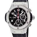 腕時計 ウブロ HUBLOT ビッグバン スチール 301.SX.130.RX.174 自動巻き メンズ 純正ダイヤ パヴェ デイト クロノグラフ 黒
