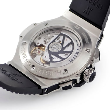 腕時計 ウブロ HUBLOT ビッグバン スチール 301.SX.130.RX.174 自動巻き メンズ 純正ダイヤ パヴェ デイト クロノグラフ 黒