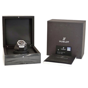 腕時計 ウブロ HUBLOT ビッグバン スチール 301.SX.130.RX.174 自動巻き メンズ 純正ダイヤ パヴェ デイト クロノグラフ 黒
