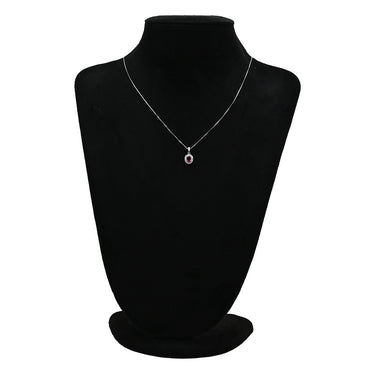 ノンブランド NON BRAND ルビー 0.84ct ダイヤモンド ペンダント ホワイトゴールド K18WG ルビー ダイヤモンド ネックレス 赤 レッド 1石 1粒 オーバルミックスカット