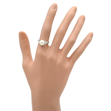 タサキ TASAKI パール ダイヤ デザインリング プラチナシルバー Pt900 パール ダイヤモンド リング 指輪 TASAKI プラチナ900 11号