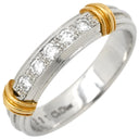 クリスチャン・ディオール Christian Dior ダイヤモンド デザインリング プラチナシルバー×イエローゴールド Pt950 K18YG ダイヤモンド リング 指輪 Christian Dior Au750 K18 Pt950 コンビ 一文字 10号