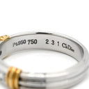 クリスチャン・ディオール Christian Dior ダイヤモンド デザインリング プラチナシルバー×イエローゴールド Pt950 K18YG ダイヤモンド リング 指輪 Christian Dior Au750 K18 Pt950 コンビ 一文字 10号