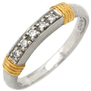 クリスチャン・ディオール Christian Dior ダイヤ コンビ 一文字 イエローゴールド×プラチナシルバー K18YG Pt950 ダイヤモンド #53(JP13) リング 指輪 プラチナ Au750 K18 YG 5P 12号