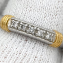 クリスチャン・ディオール Christian Dior ダイヤ コンビ 一文字 イエローゴールド×プラチナシルバー K18YG Pt950 ダイヤモンド #53(JP13) リング 指輪 プラチナ Au750 K18 YG 5P 12号