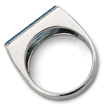 タサキ TASAKI ブルートパーズ ダイヤモンド ライトブルー×ホワイトゴールド K18WG ブルートパーズ ダイヤモンド リング 指輪 TASAKI Au750 18K 水色 スクエア バケットカット 12号
