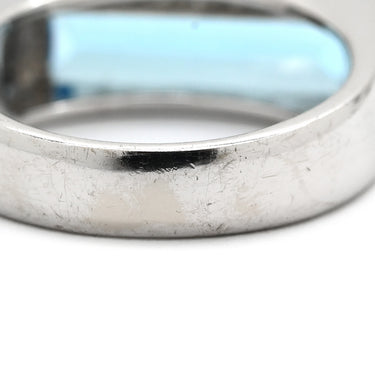 タサキ TASAKI ブルートパーズ ダイヤモンド ライトブルー×ホワイトゴールド K18WG ブルートパーズ ダイヤモンド リング 指輪 TASAKI Au750 18K 水色 スクエア バケットカット 12号