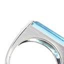 タサキ TASAKI ブルートパーズ ダイヤモンド ライトブルー×ホワイトゴールド K18WG ブルートパーズ ダイヤモンド リング 指輪 TASAKI Au750 18K 水色 スクエア バケットカット 12号