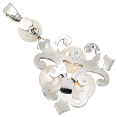 ミキモト MIKIMOTO あこやパール パールホワイト×ホワイトゴールド K14WG パール ペンダントトップ MIKIMOTO 真珠 Au585 14K WG スウィング 4P