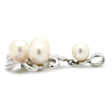 ミキモト MIKIMOTO あこやパール パールホワイト×ホワイトゴールド K14WG パール ペンダントトップ MIKIMOTO 真珠 Au585 14K WG スウィング 4P