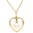 ミキモト MIKIMOTO ハートモチーフ パール パールホワイト×イエローゴールド K14YG パール ネックレス MIKIMOTO 真珠 14K 14金 Au585 1P スウィング