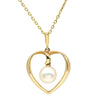 ミキモト MIKIMOTO ハートモチーフ パール パールホワイト×イエローゴールド K14YG パール ネックレス MIKIMOTO 真珠 14K 14金 Au585 1P スウィング