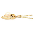 ミキモト MIKIMOTO ハートモチーフ パール パールホワイト×イエローゴールド K14YG パール ネックレス MIKIMOTO 真珠 14K 14金 Au585 1P スウィング