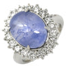 ノンブランド NON BRAND スターサファイア 26.55ct ダイヤ ブルー×プラチナシルバー Pt900 サファイア ダイヤモンド リング 指輪 青 プラチナ900 オーバルカボションカット 12号