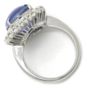 ノンブランド NON BRAND スターサファイア 26.55ct ダイヤ ブルー×プラチナシルバー Pt900 サファイア ダイヤモンド リング 指輪 青 プラチナ900 オーバルカボションカット 12号