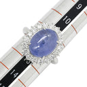 ノンブランド NON BRAND スターサファイア 26.55ct ダイヤ ブルー×プラチナシルバー Pt900 サファイア ダイヤモンド リング 指輪 青 プラチナ900 オーバルカボションカット 12号