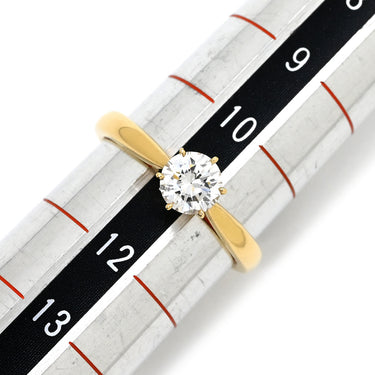 タサキ TASAKI ソリティア ダイヤモンド イエローゴールド K18YG ダイヤモンド リング 指輪 TASAKI Au750 18K 1石 1粒 6本立爪 エンゲージ ブライダル 11号